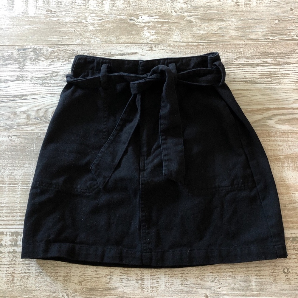 black denim skirt